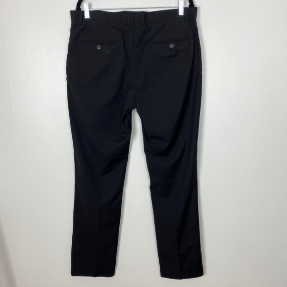H&M Dress Pants Mens 36 Regular Fit Black Flat Front Straight Leg Trousers - Picture 3 of 14